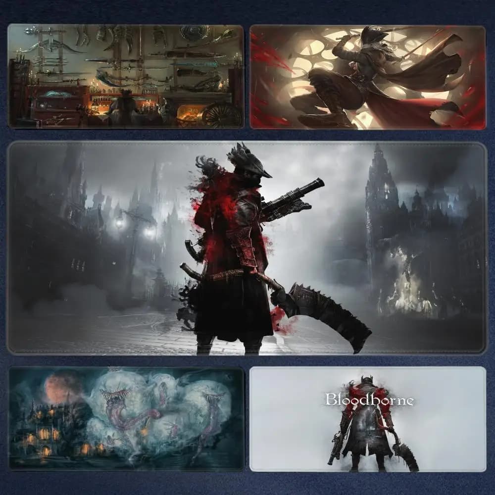 Tappetino per Mouse XXL Bloodborne per PC, Decorazione da Scrivania, Grande Tappetino da Gaming 900x400mm, Tappeto per Tavolo