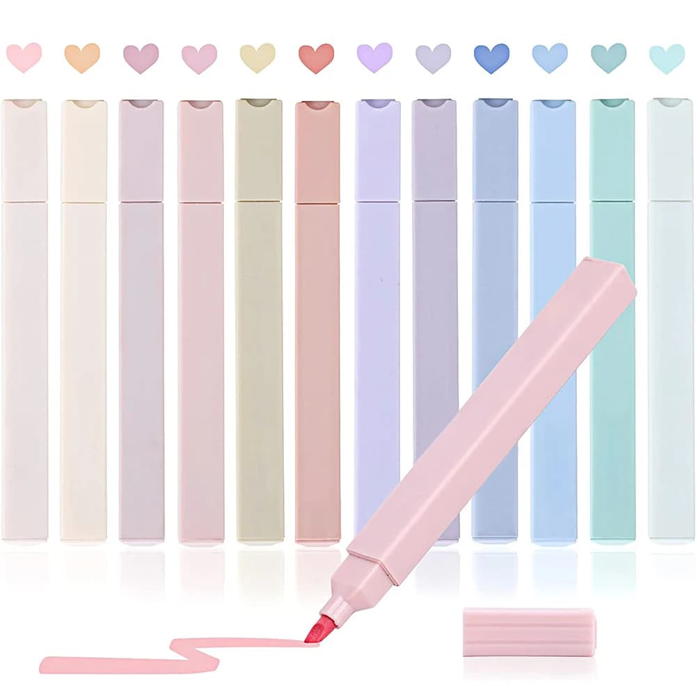 Kit set di evidenziatori colorati Morandi da 6/12 pezzi per scattare appunti