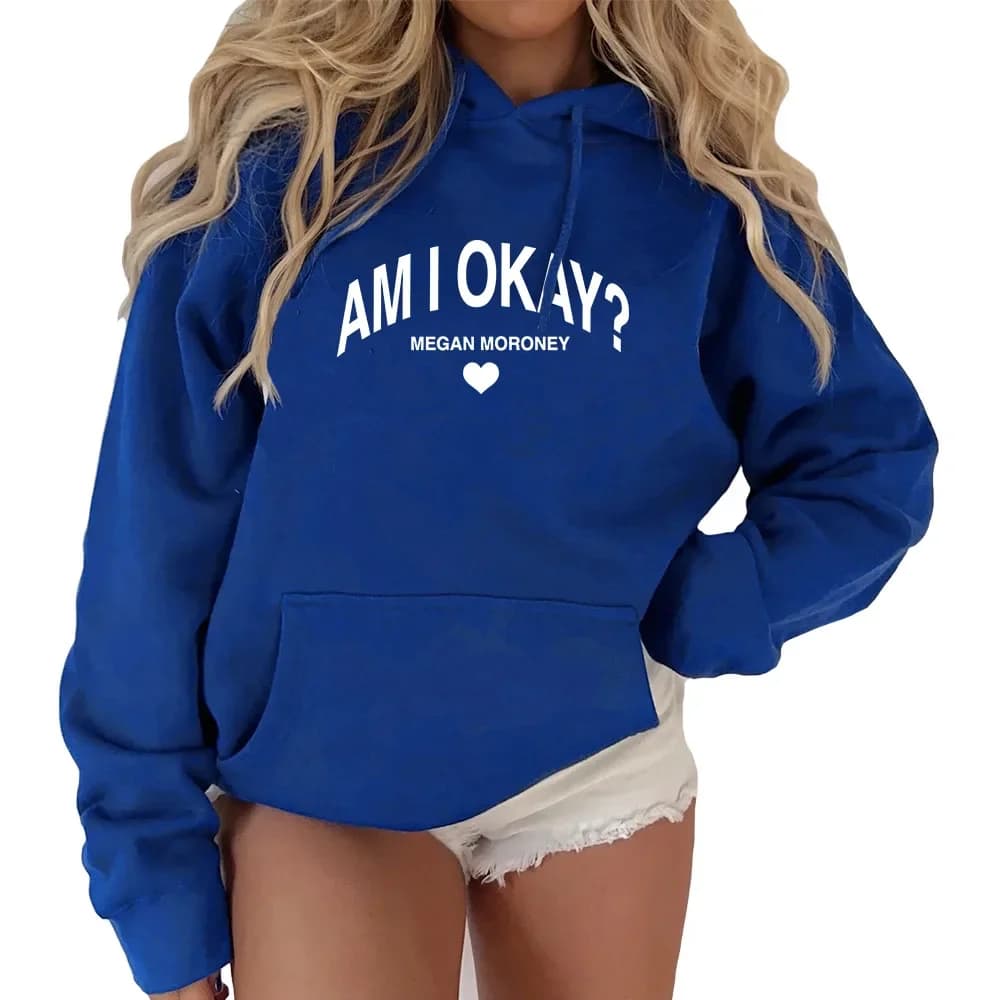 Megan Moroney Am I ok felpe con cappuccio manica lunga Casual uomo felpe con cappuccio 2024 Album Graphic pullover Streetwear felpa con cappuccio Hip Hop