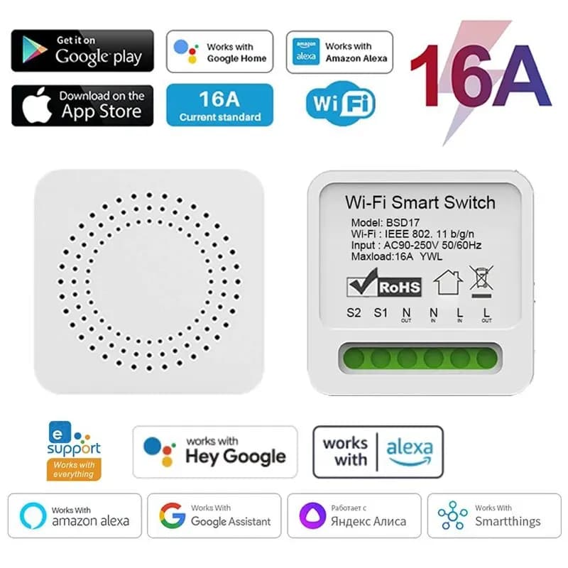 16A Wifi Smart Switch 2-way wireless control Fa-da-te light switches Intelligent automatic switch Support Alexa Google Home EWelink