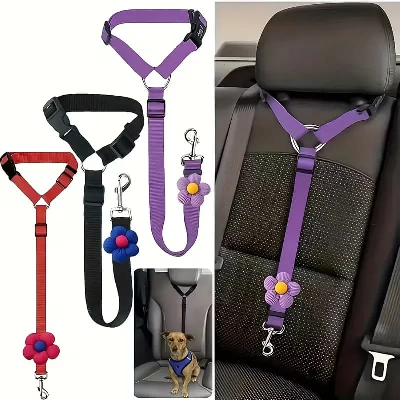 Pet Nylon Safety Leash Car Backseat Belt for Cat Dog collar harness Long Distance Seat Belt Adjustable Thickened Rope Buckle