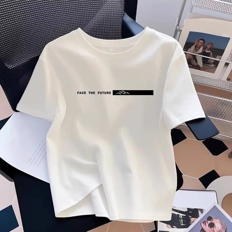 T-shirt Estiva da Donna in Cotone Morbido Casual a Maniche Corte per Sport all'Aperto e Jogging, Abbigliamento Femminile, Top Moda 2026 con Stampa Street