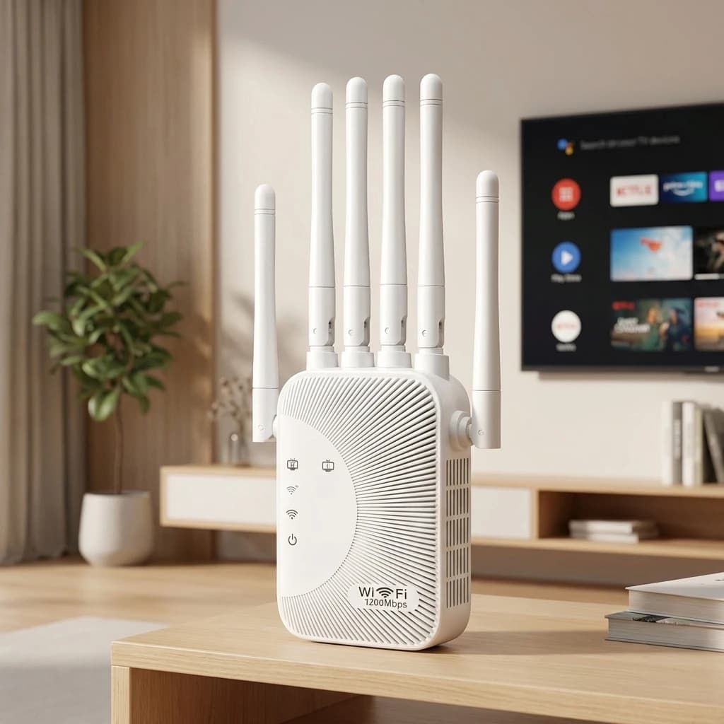 Ripetitore WiFi Dual Band AC1200 AC300 2.4G 5G, Amplificatore di Segnale Wireless, Estensore di Portata, Amplificatore di Rete