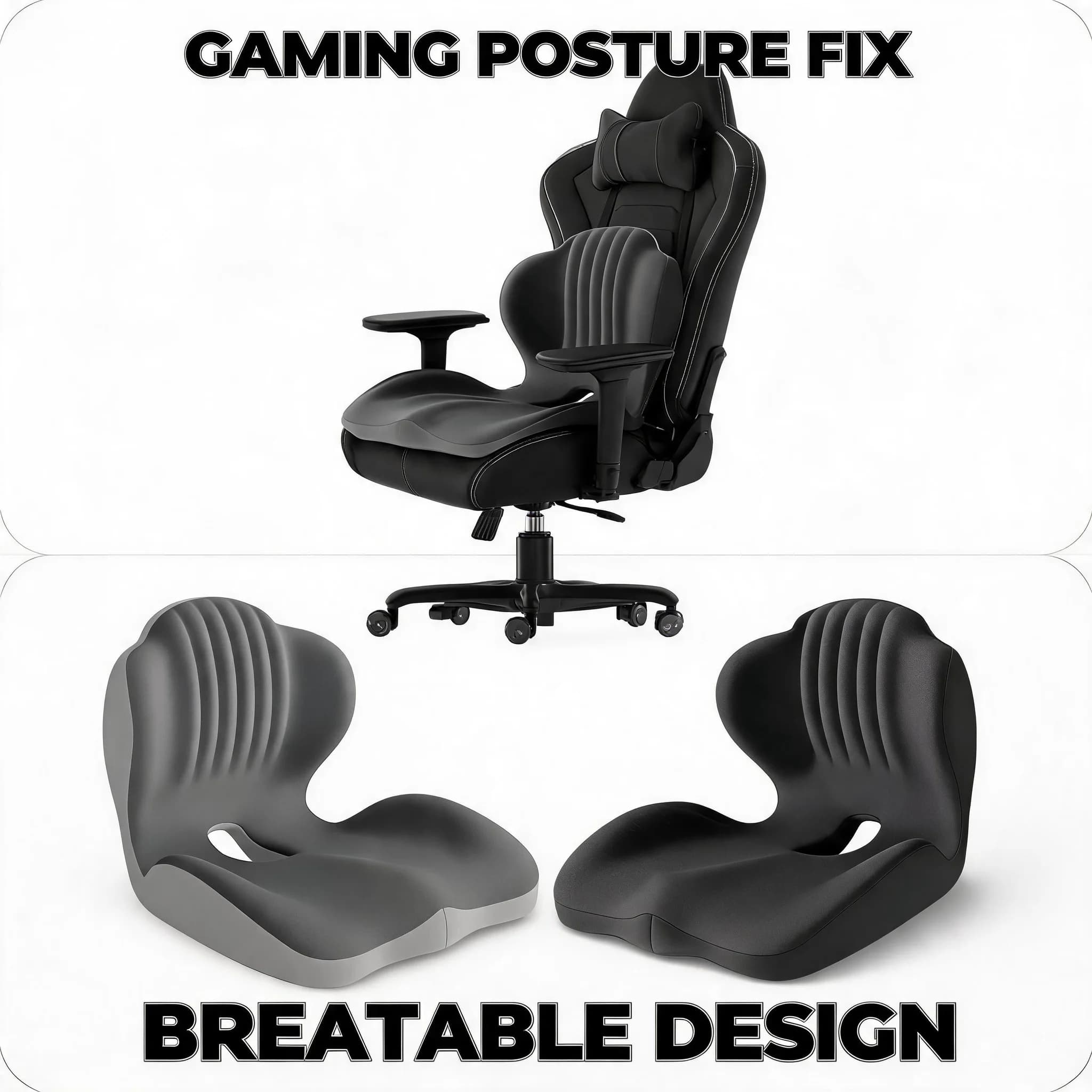 Memory Foam Seat Cushion Ergonomic Lumbar Support Pad Tailbone Sciatica Relief Pillow for Office Chair and Car Daily Use