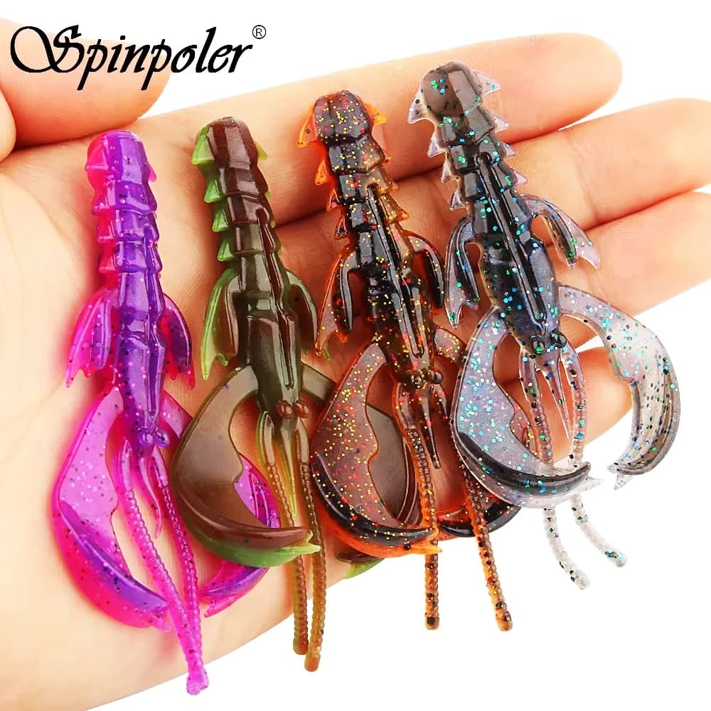 Spinpoler Galleggiante Illuminazione UV Esca da pesca morbida Profumo di gamberetti Esche artificiali Salate galleggianti Acqua dolce Spigola Trota