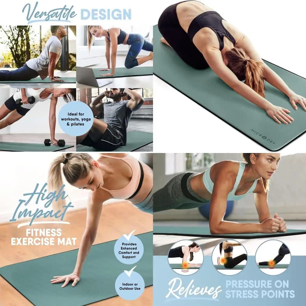 Yoga mat often for home and gym use, ideal for high impact workouts, anti-slip, controlled by smells with belt for transport