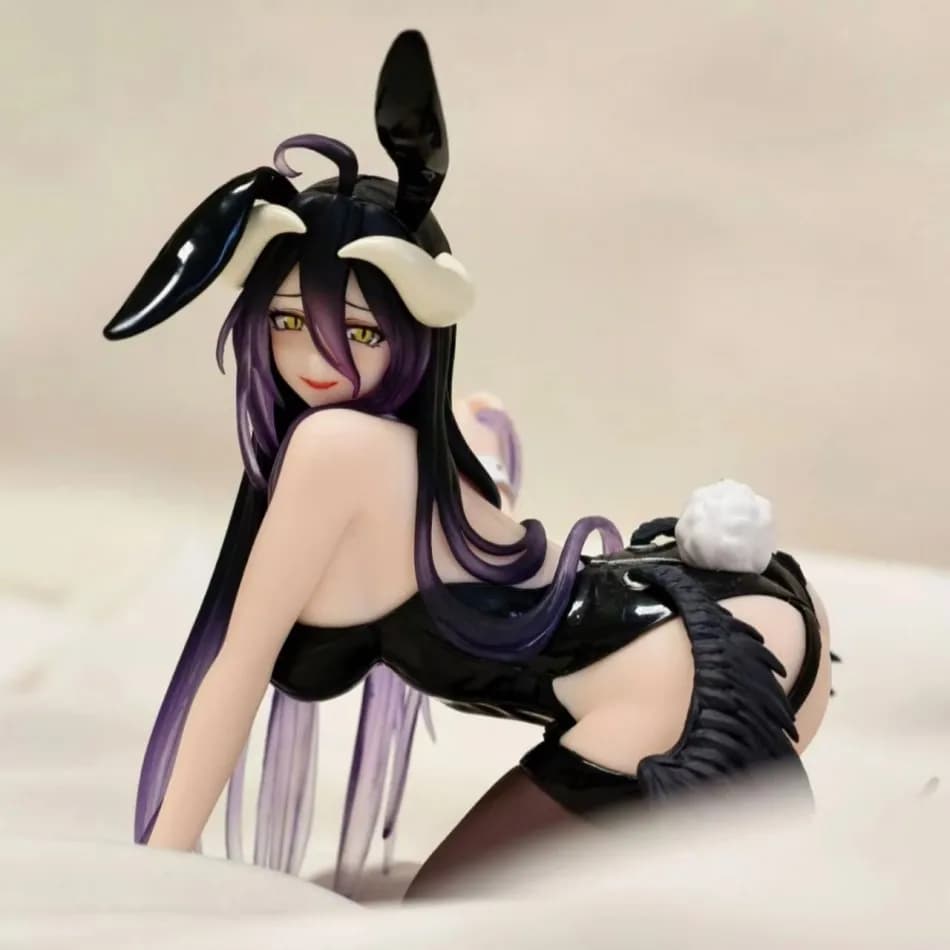 Statuetta Anime di Albedo 13CM, Modello Bunny Girl Inginocchiata, Giocattoli da Collezione, Decorazioni e Ornamenti in PVC