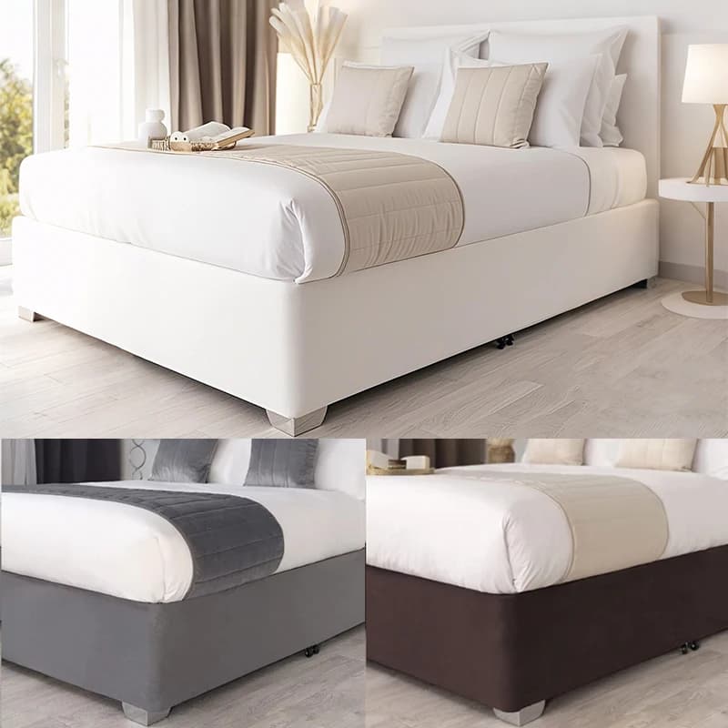 Elasticized box spring cover, Queen size, wraps on 3 sides of the spring box, alternative to the bed skirt, available in Twin/Full/Queen/King sizes.