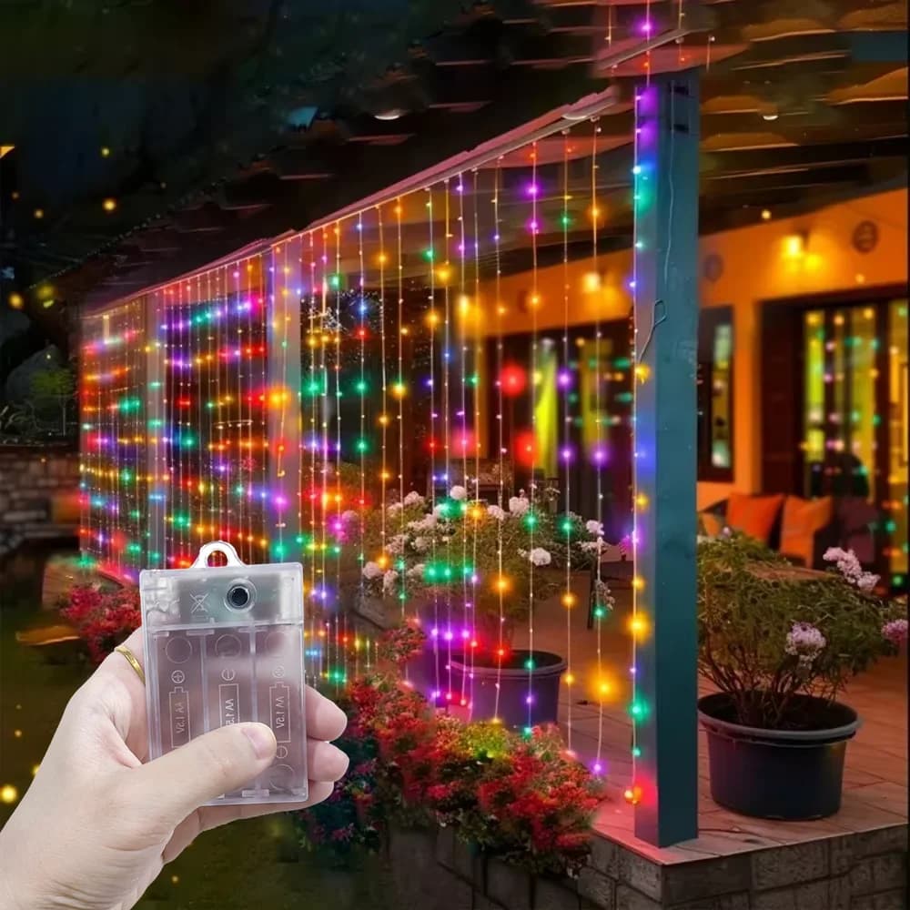 Luci a LED a Batteria per Decorazioni Esterne 2026, Decorazioni per Ramadan, Casa, San Valentino, Eid Mubarak, Matrimoni, Tende Luminose
