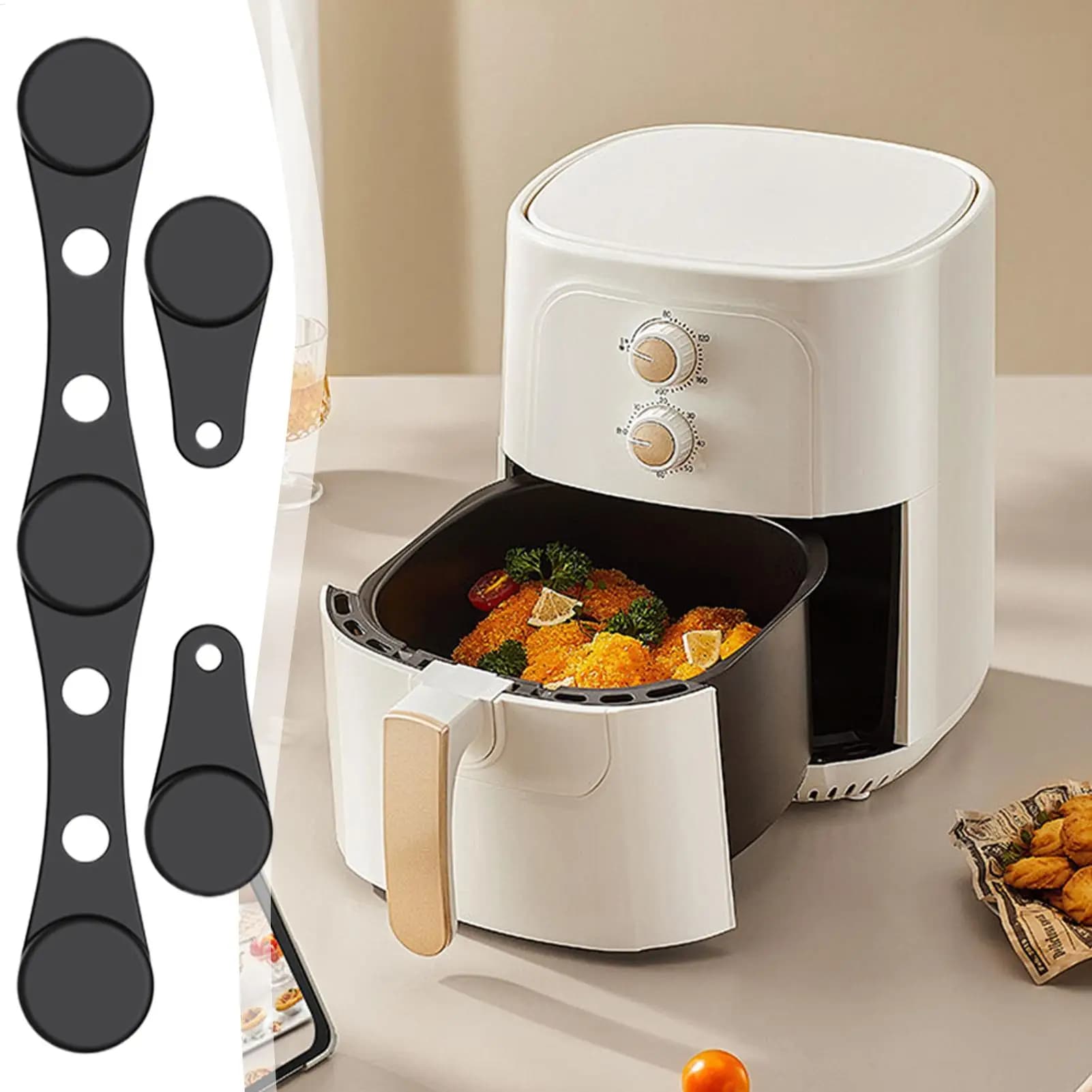 Magneti di fissaggio per rivestimento friggitrice ad aria, resistenti alle alte temperature, in silicone, porta carta da forno, accessori di fissaggio per Airfryer