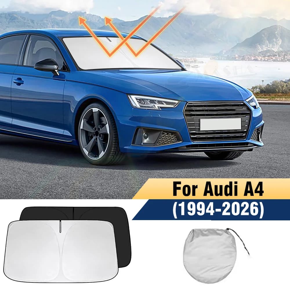 Parasole per Parabrezza per Audi A4 B5 B6 B7 B8 B9 B10 1994-2024 2025 2026, Copertura Parasole Pieghevole che Blocca i Raggi UV