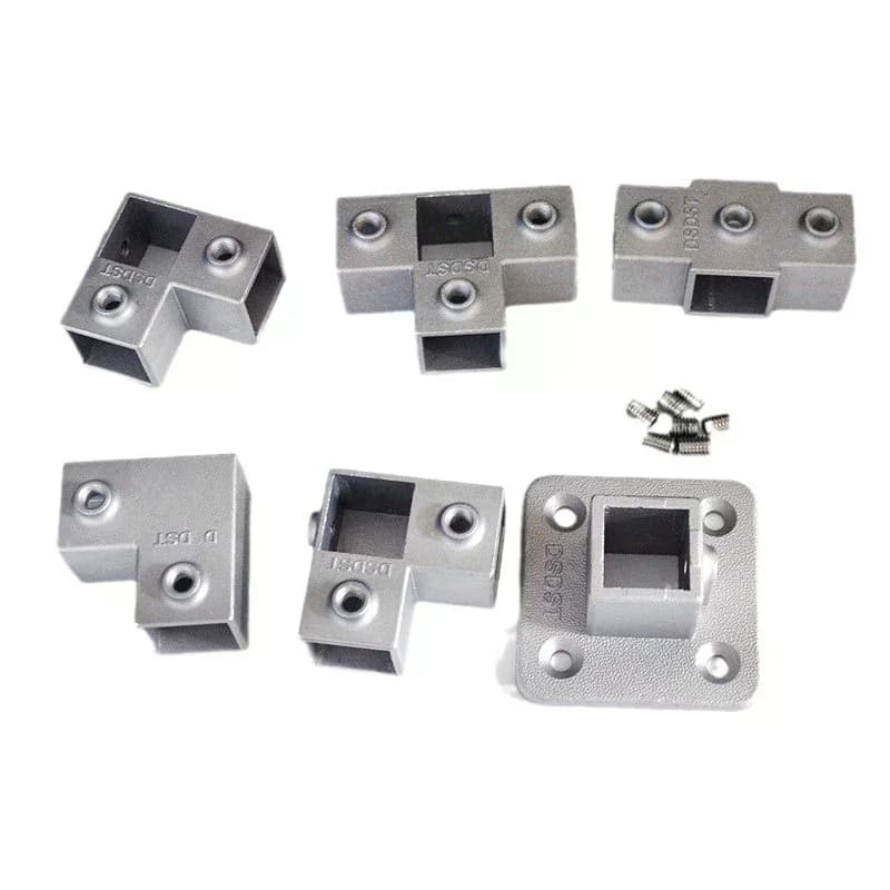 1pcs Square Tube Connection Piece Aluminum Alloy Elbow 3-way Square Pipe Fixed Joint Storage Rack Rack