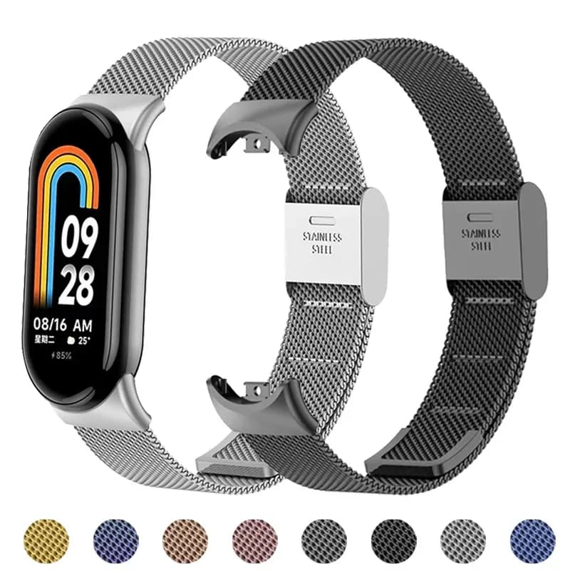 Cinturino in acciaio inossidabile con maglia metallica per Xiaomi Mi Band 9 Accessori di ricambio per bracciale intelligente Cinturino Miband 8 Smartwatch
