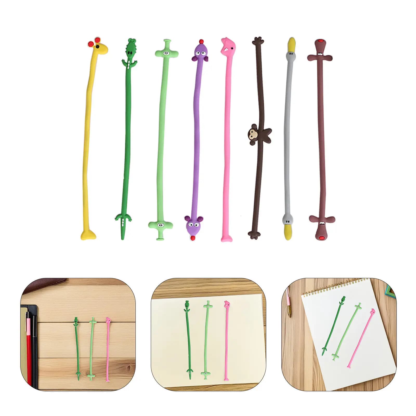 Set di 8 Organizzatori per Cavi a Tema Animale, Gestori di Cavi Cartoon per Caricabatterie di Telefoni Cellulari, Cavi per Laptop, Cuffie e Auricolari