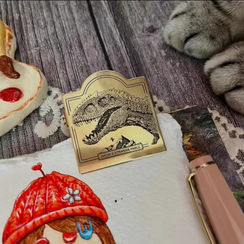 Vintage Dinosauro TN Ottone Graffette Ufficiale Notebook Decorazione Carino Shot Puntelli Planner Stazionario Reciepts Raccoglitore Clip