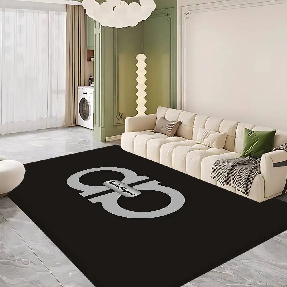 Tappetino S-Salvatore F-Ferragamo Economico Antiscivolo Moderno per Soggiorno, Balcone e Camera da Letto con Stampa