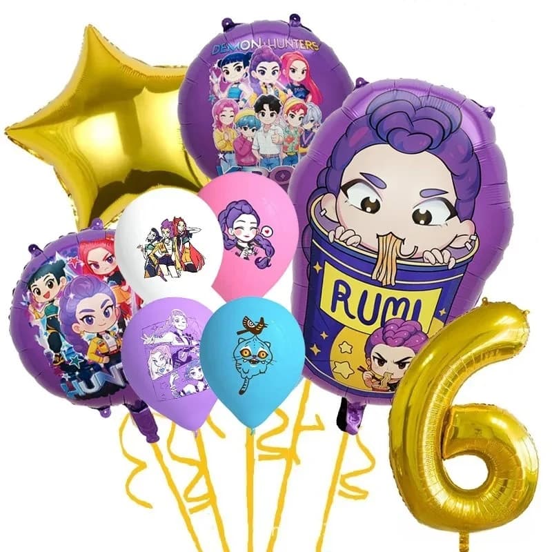 Anime Pop Idol Virtual Singer Foil Balloons Kit Japanese Ramen Noodle Theme Girls Birthday Party Decorations Teen Bash Supplies