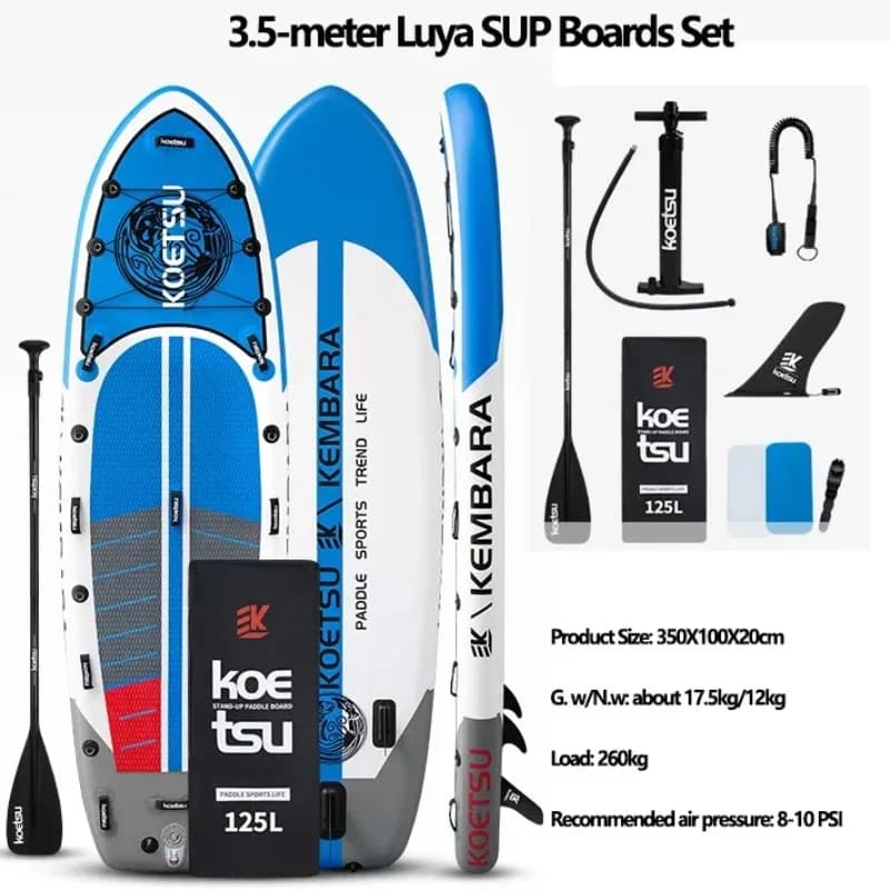 3.5/3.9/4.5m Set di tavole da surf gonfiabili da pesca, 0.9mm addensato ECO-PVC Kayak canottaggio 1-2 persone pesca Luya ISUP Paddle