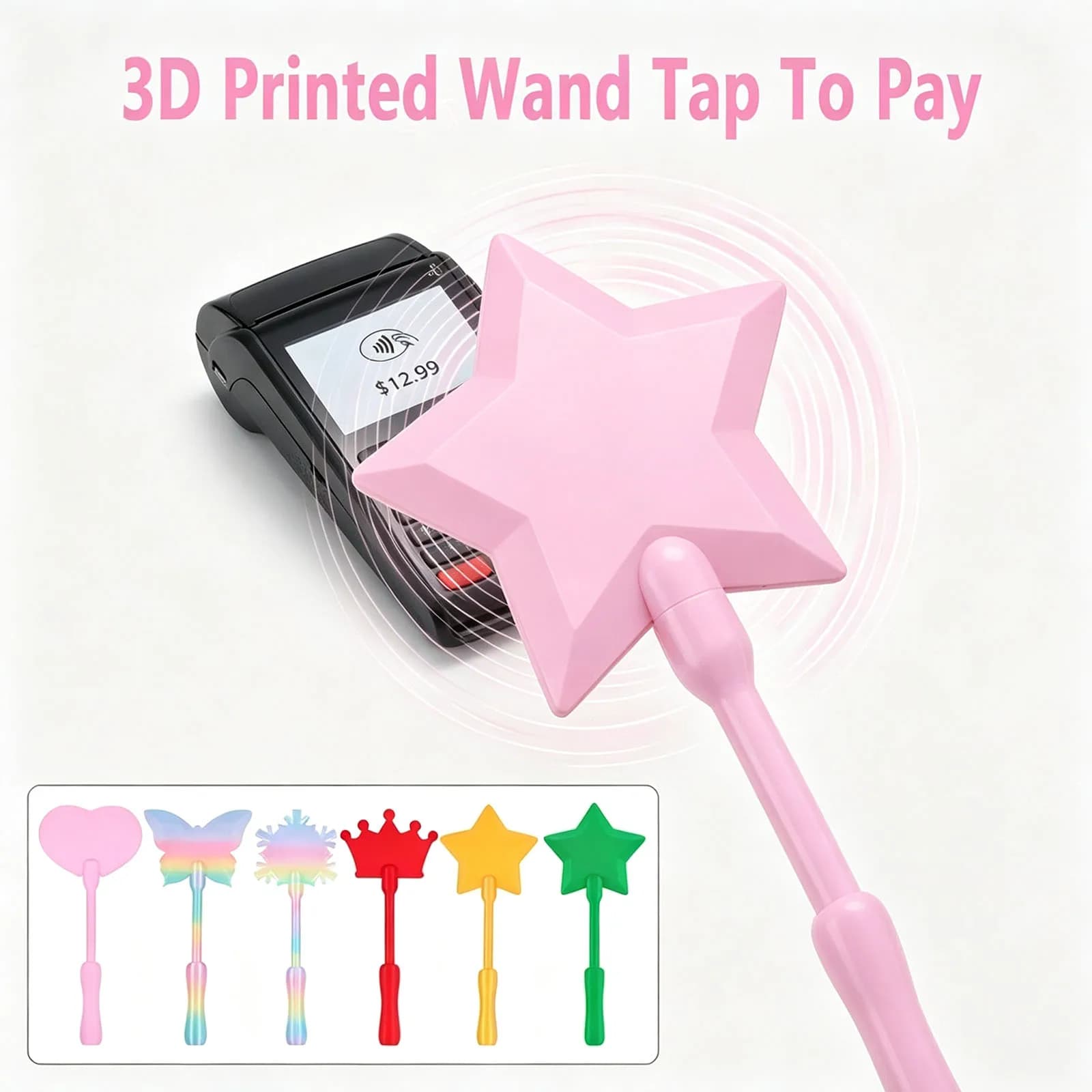 Bacchetta Magica 3D Stampata per Pagamenti Contactless, Leggera, Porta Carte di Credito con Funzione Tap-to-Pay, Regalo per Bambini e Adulti, Ideale per Feste e Compleanni