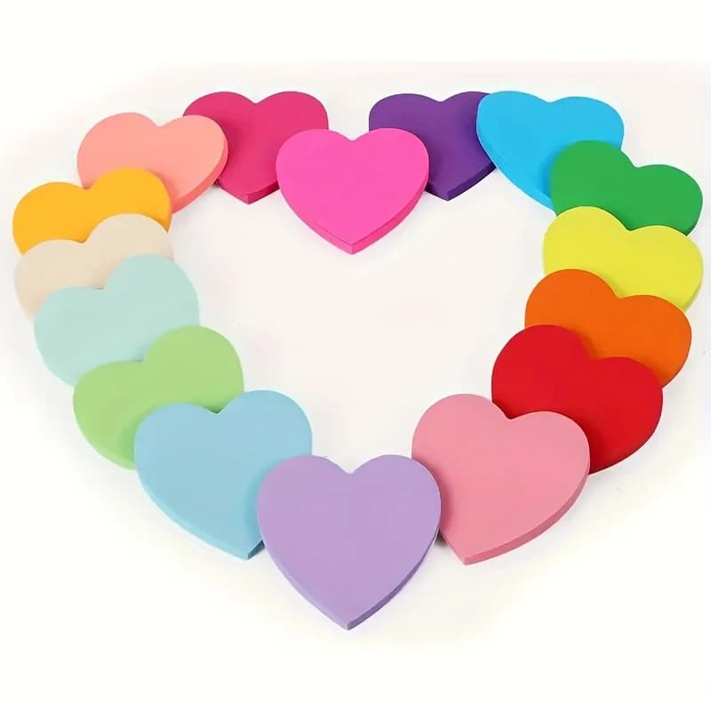 Note a forma di stella d'amore, adesivi indice informativi in carta adesiva colorata, promemoria carini, note autoadesive colorate