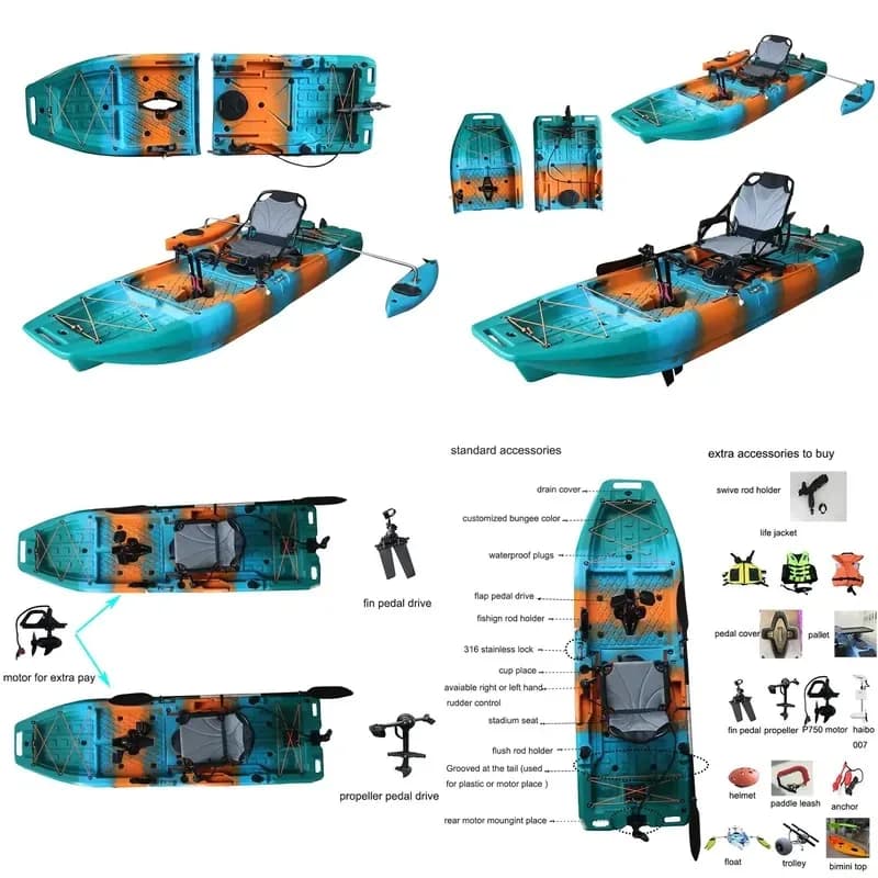 2026 New Arrival Vicking Kayak 9.2ft 1 Person HDPE Sit-On-Top Two-Piece Detachable Sea Kayak Paddle Eco-Friendly Design