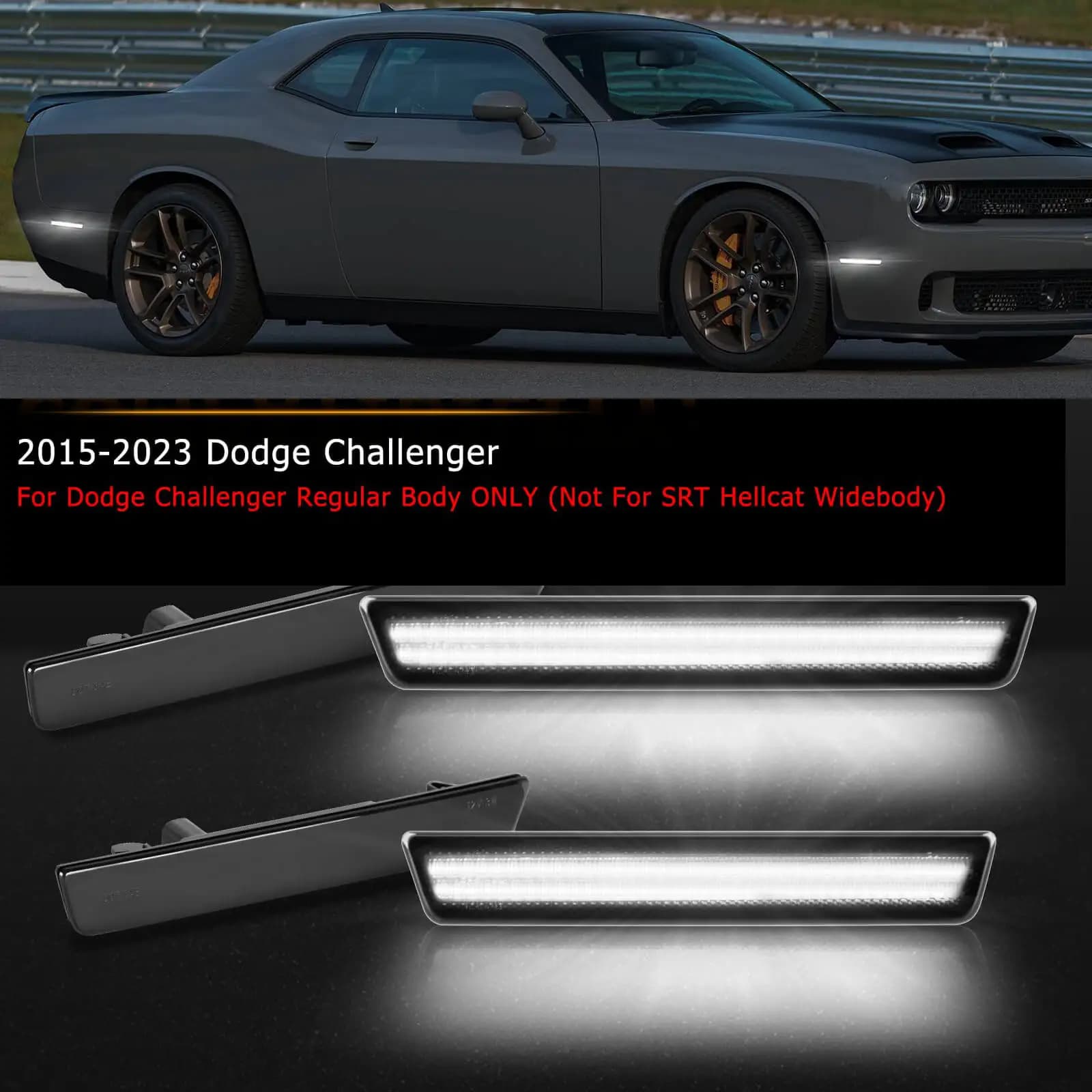 For Dodge Challenger 2015 2016 2017 2018 2019 2020 2021 2022 2023 Auto Front LED Rear Lights Side position lights