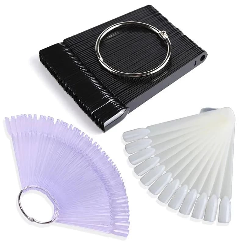 12/24/32/50 pezzi punte false campioni di unghie trasparenti tabella di visualizzazione della carta dei colori modello di smalto gel supporto per campioni di nail art tavolozza acrilica