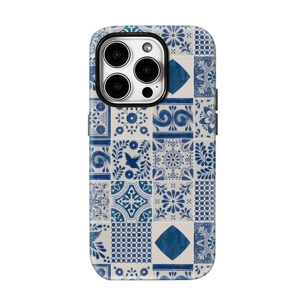 Custodia per iPhone con motivo a piastrelle per iPhone 17 16 15 14 13 Pro Max Plus, custodia magnetica robusta a strato singolo/doppio