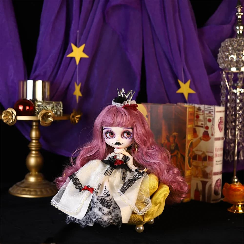 ICY DBS Blyth doll 1/6 bjd joint body Halloween series customized makup with eyebrow carved lips face Azone Neo girl boy gift