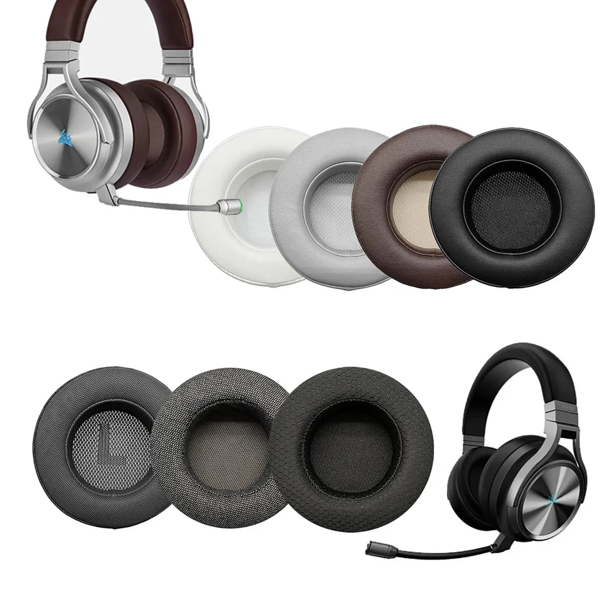 【New】Replacement Ear Pad Foam Headphone Covers for CORSAIR VIRTEOSO RGB Wireless SE Gaming Earbuds Foam Cushion Foam Cover