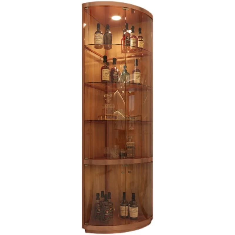 Vetrina per vino con porta in vetro, vetrina per soggiorno, piccola casa moderna di lusso leggera di fascia alta contro il muro