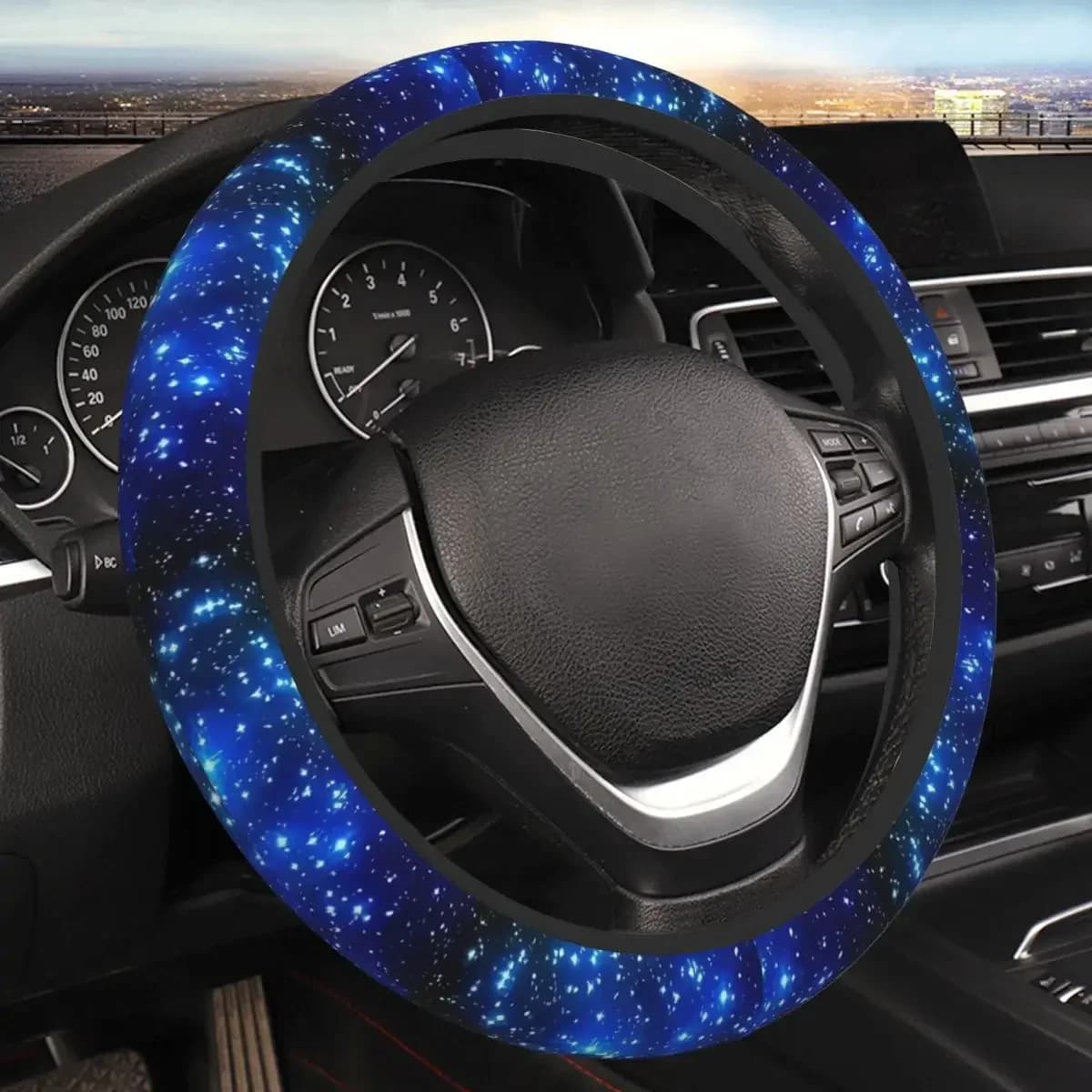 NEW cover for car without inner ring, accessory cover for girl blue sky breathable and non-slip starry