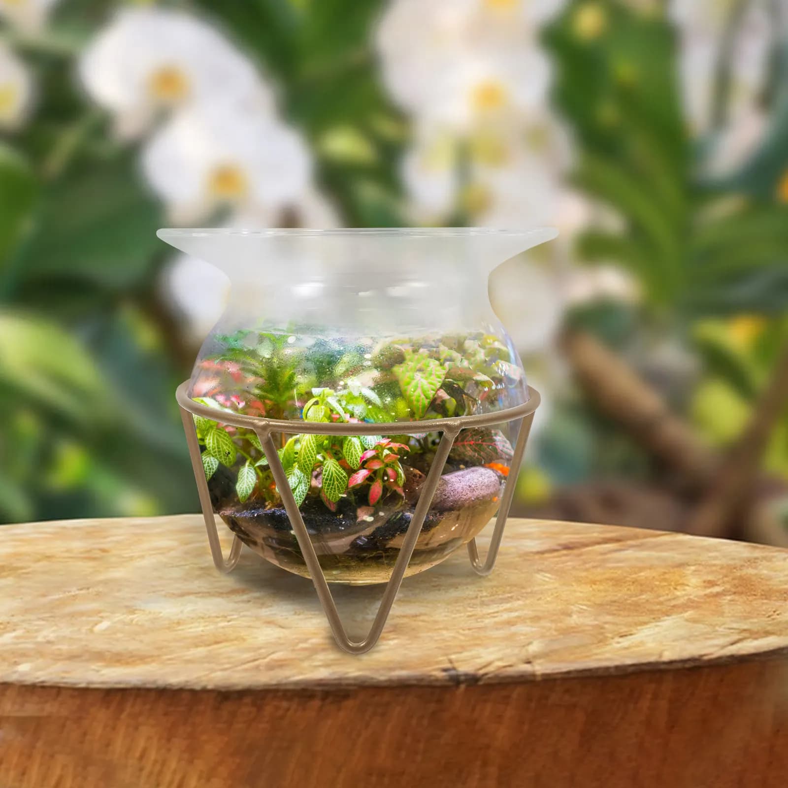 Supporto per Sfera Decorativa da Giardino in Ferro, Base Stabile per Esposizione di Globi e Sfere di Cristallo per Esterni, Patio e Giardino