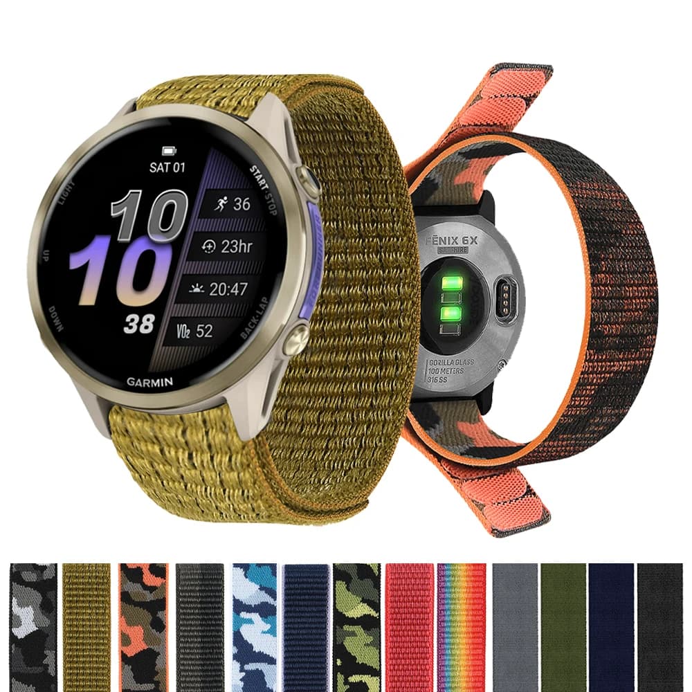 22mm 26mm Sostituisci cinturino per Garmin Forerunner 970 965 955 945 cinturino in nylon Tactix 7 AMOLED/Fenix 8 7X 7 6X 5plus/Enduro 3 braccialetto