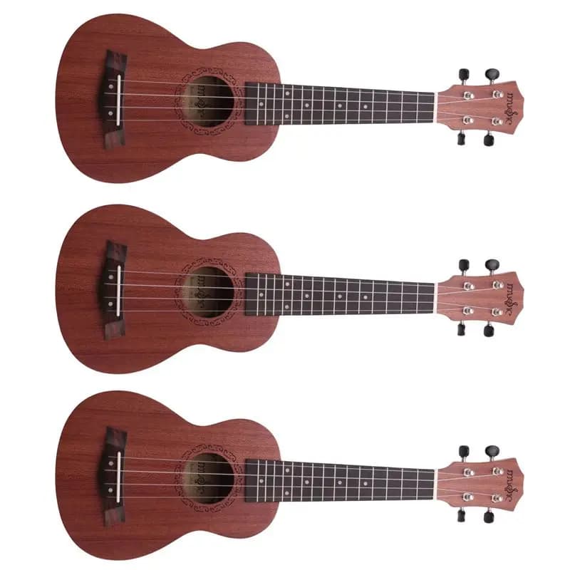 [NUOVO!ABKG】 Set di 3 Ukulele Soprano da 21 Pollici per Principianti, Chitarra Ukulele con Manico in Mogano, Meccaniche di Accordatura Delicate, 4 Corde, Ukulele in Legno