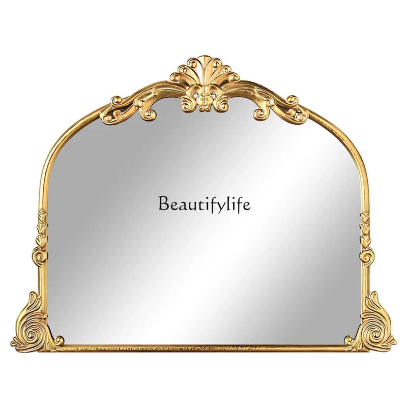 Specchio per il trucco da bagno vintage francese Specchio per il trucco da tavolo da lavaggio intagliato americano