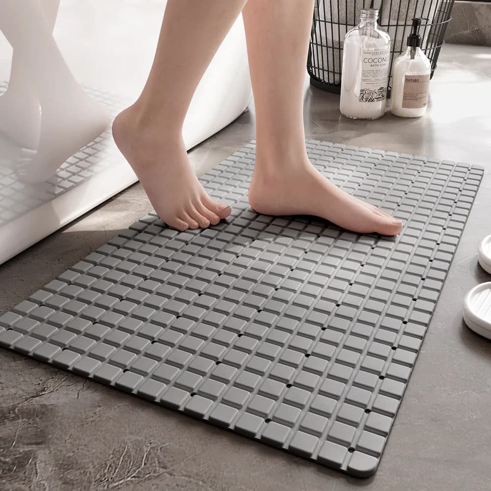 Tappetino da bagno antiscivolo in PVC da 1 pezzo con ventose con fori di scarico, tappetino da doccia da 27,9 * 15,7 pollici / 71x40 cm, tappetino da bagno, facile da asciugare