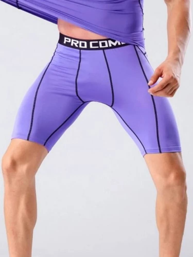 Pantaloncini da bodybuilding da uomo, leggings da palestra e corsa, pantaloni elasticizzati a compressione, pantaloni da calcio e basket