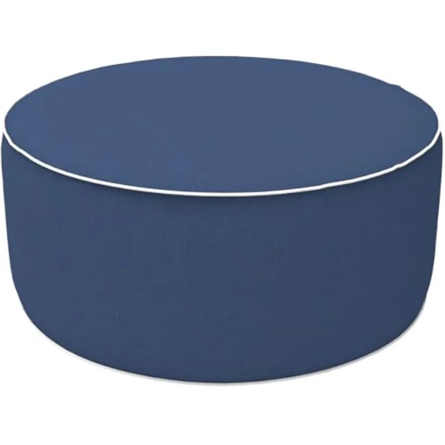 Sgabello Gonfiabile con Maniglia, Poggiapiedi per Tutte le Stagioni, Pouf per Interni ed Esterni, per Casa, Patio, Giardino e Campeggio