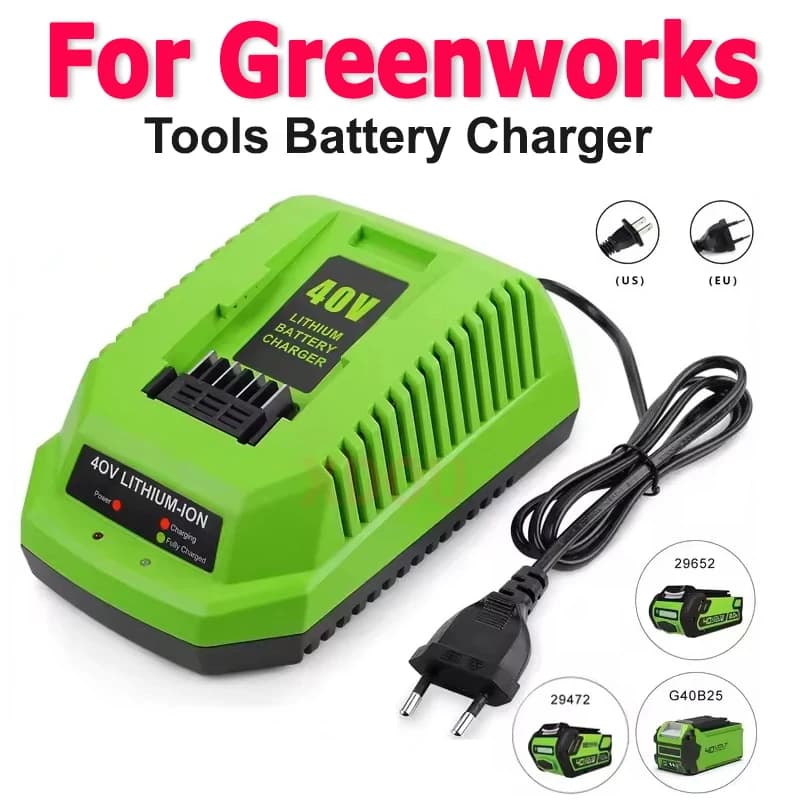 Replacement Charger For Greenworks 40V Lithium Battery 29482 29462 29472 2938302 BAF702 L-300 BAF704 BAF705 G-MAX Power Tools