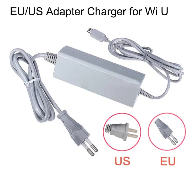 Adattatore CA Adattatore di ricarica con spina USA/UE per caricabatterie adattatore controller Gamepad Wii U per telecomando Nintendo Wii U