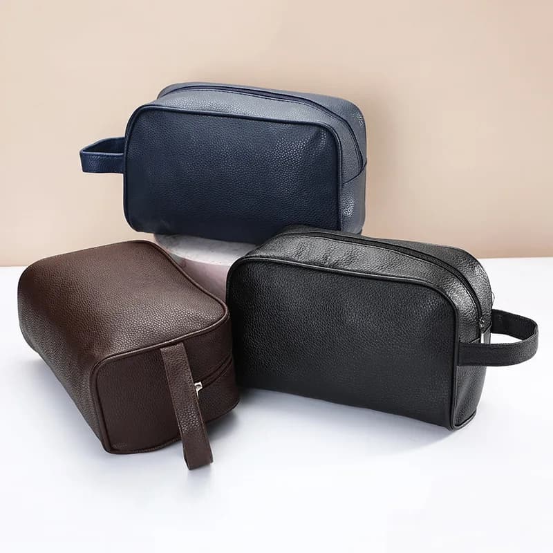 Large PU Waterproof Toiletry Bag Makeup Organizer Travel Cosmetic Case Portable Storage Bathroom Essentials Wash Kit Vanity