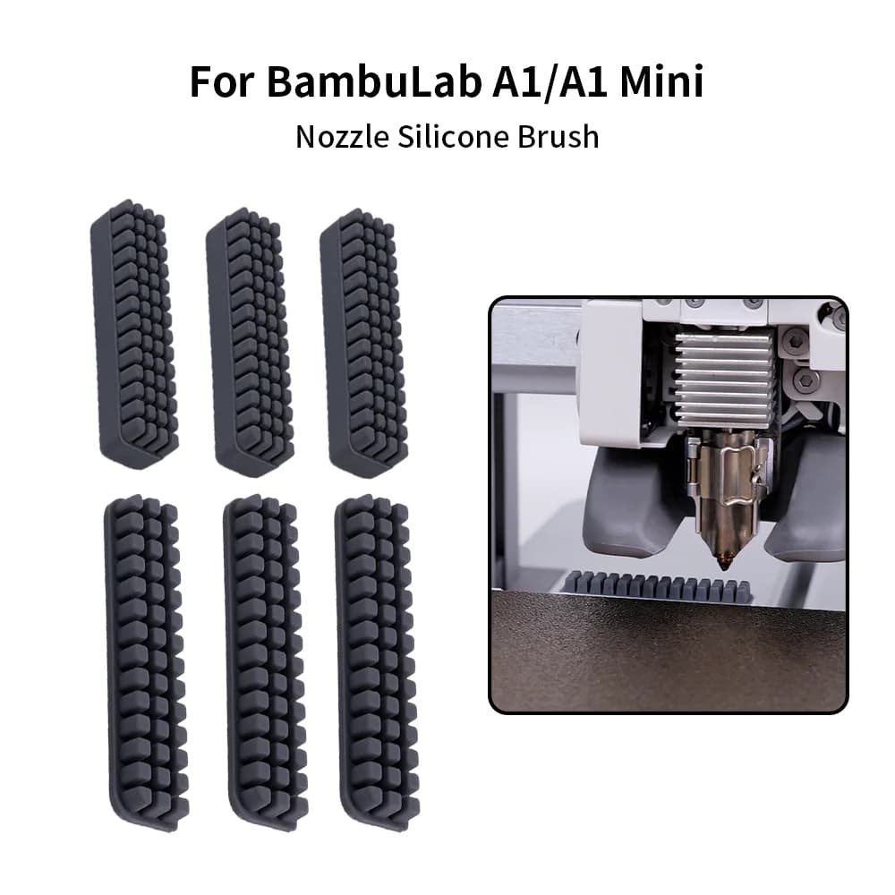 Nozzle Brush for Bambu Lab A1/A1mini Wiper Silicone Brush Hotbed Mounted Scrubbers Cleaning Tool for Bambulab 3D Printer Parts