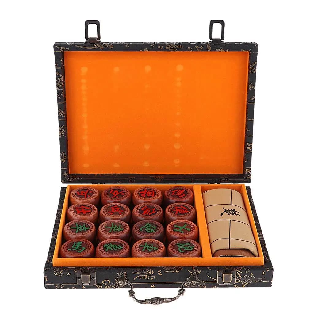 Set di Scacchi Cinese da Collezione, Gioco da Tavolo Classico in Legno di Sequoia, Pezzi di Scacchi di Lusso per Due Giocatori, per Famiglia e Decorazione Ufficio