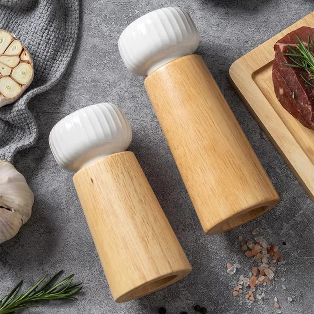 Pratico macinapepe manuale per sale, rovere, ricaricabile, pepe, sale, bottiglia di macinazione, stile nordico, nucleo in ceramica, macinapepe, ristorante