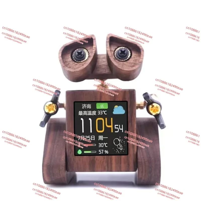 Piccolo ornamento robot sveglia Wall-E in noce creativo intelligente