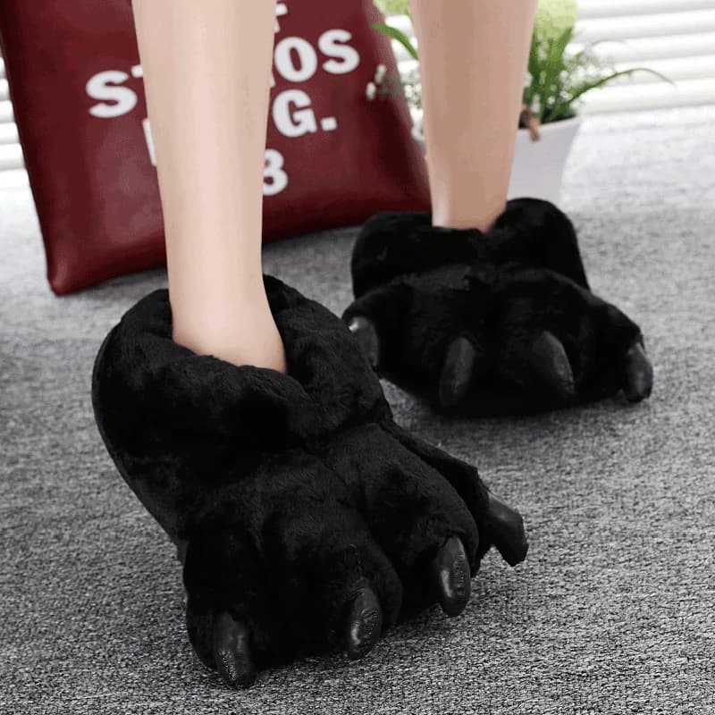 Size 35-43 Shoes with Black Animal Foot for Women Winter Slippers Women's Unisex Men's Slippers Girl with Funny Slides for Creative Home