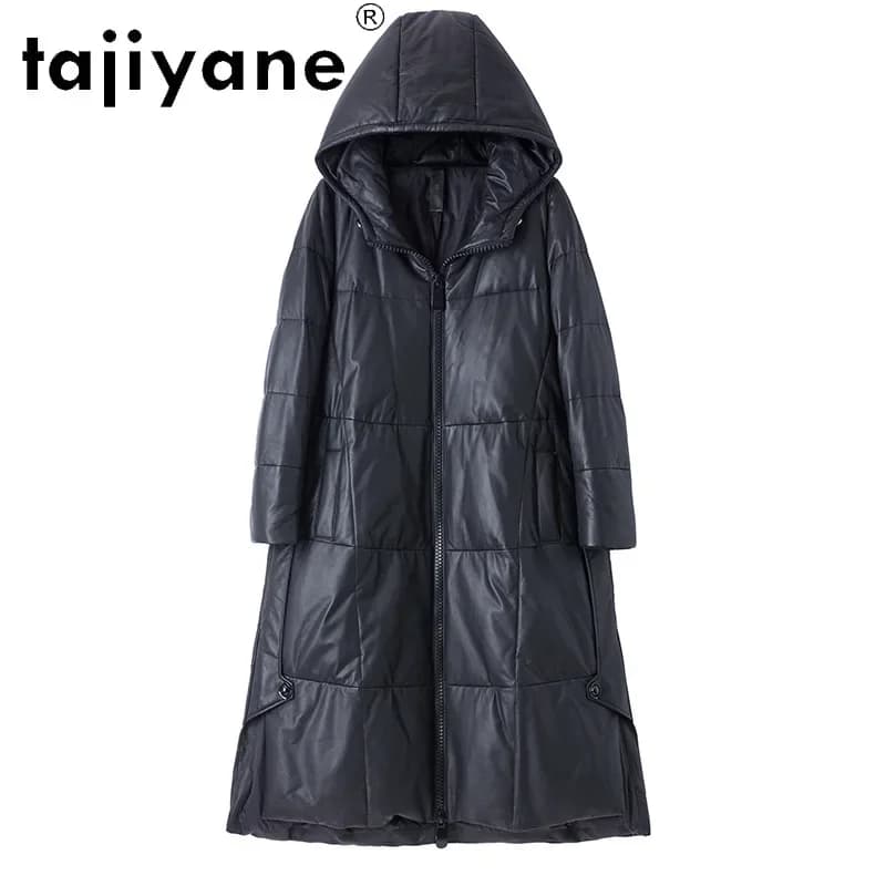 [Yane Winter 2020 giacca in vera pelle di montone donna piumino d'anatra bianco cappotto donna parka con cappuccio giacche cappotti lunghi Abrigo Mujer TN1335