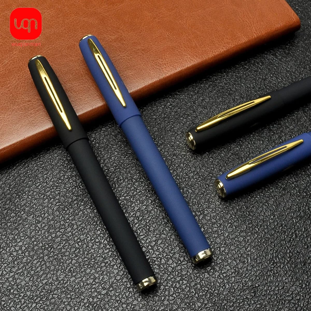 Penna gel opaca blu semplice WQN Penna neutra da 0,7 mm Scrittura fluida ad asciugatura rapida Ricarica di grande capacità Forniture per studio e ufficio 3/6 pezzi