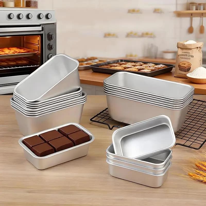 Set di stampi per friggitrice ad aria da 1 pezzo, vassoio in alluminio antiaderente per torte, biscotti, pane, teglia rettangolare, accessori essenziali per la cottura in cucina
